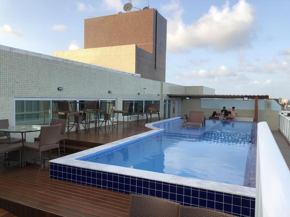 Confortável Flat com piscina de borda infinita na cobertura Cabedelo Exterior foto