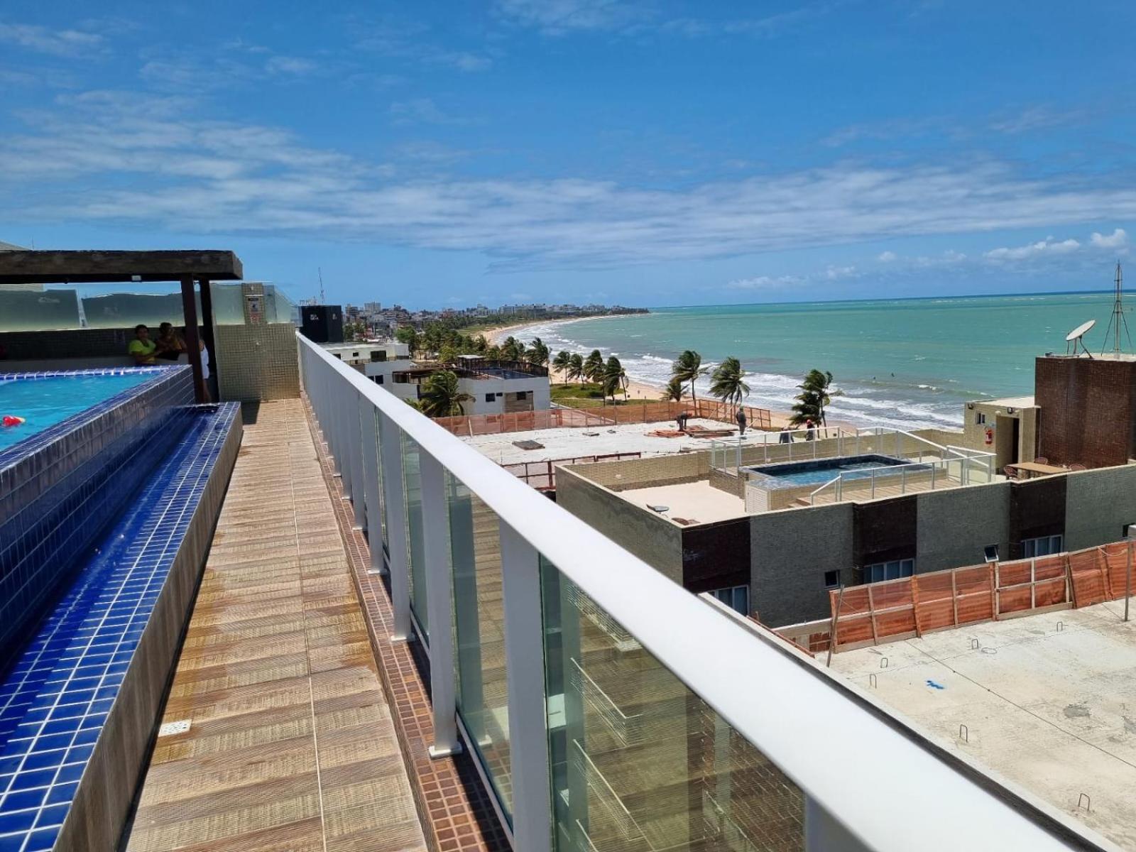 Confortável Flat com piscina de borda infinita na cobertura Cabedelo Exterior foto