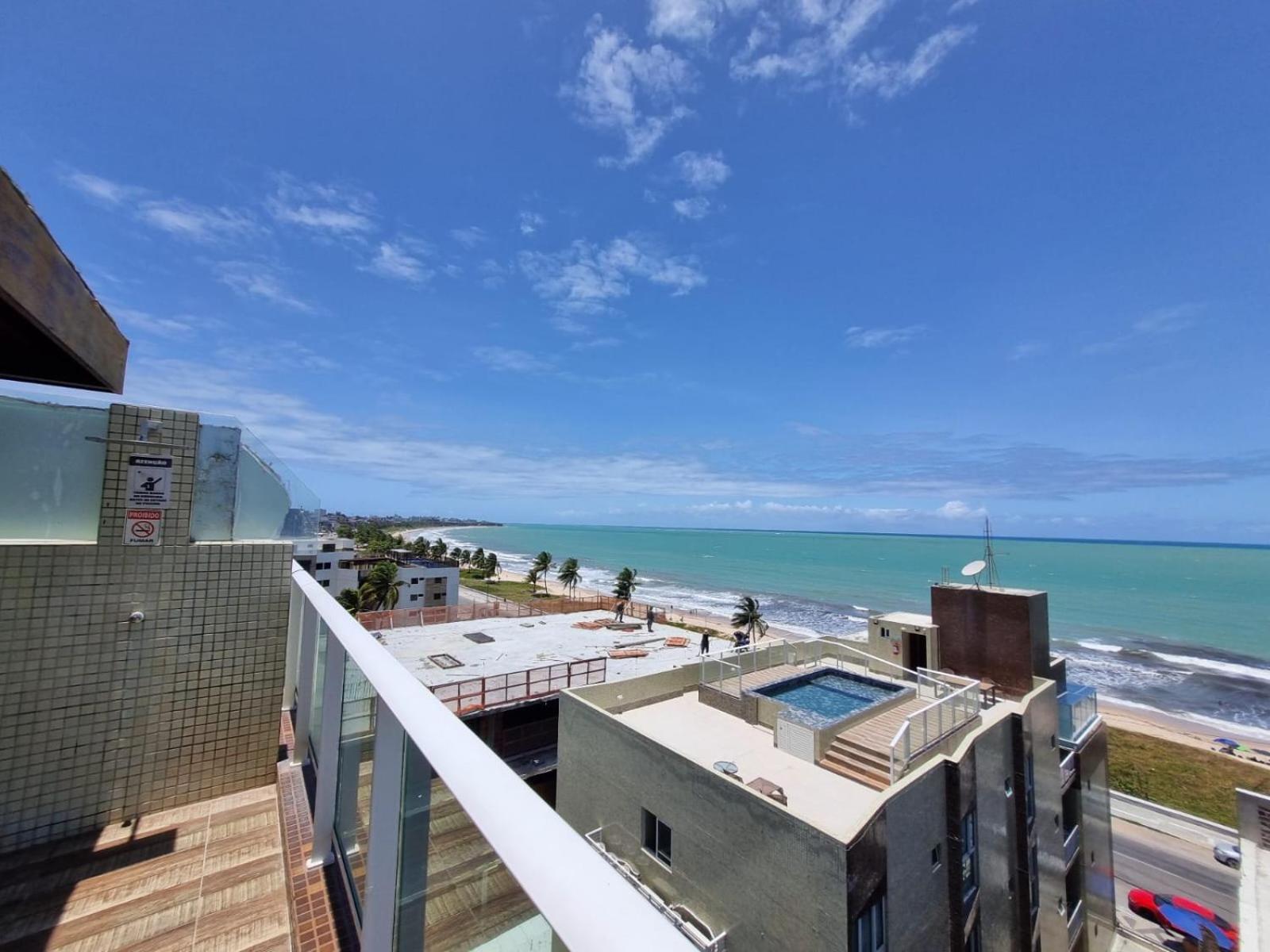 Confortável Flat com piscina de borda infinita na cobertura Cabedelo Exterior foto